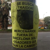 El cartel que encontró Globoesporte en el Camp Nou El cartel que encontró Globoesporte en el Camp Nou