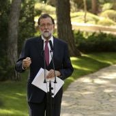 Mariano Rajoy, presidente del Gobierno, tras su reunión con Felipe VI