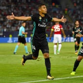 Casemiro celebra su gol ante el Manchester United