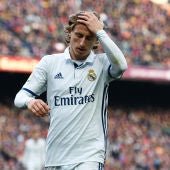 Luka Modric, en un partido en el Camp Nou
