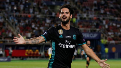 Isco celebra un gol con el Real Madrid