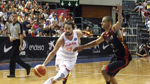 Sergio Llull en el partido de Espa&ntilde;a contra B&eacute;lgica