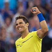 Nadal celebra su victoria ante Coric Nadal celebra su victoria ante Coric