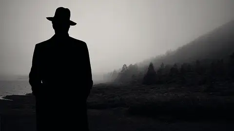 Silueta en la sombra de un hombre Silueta en la sombra de un hombre