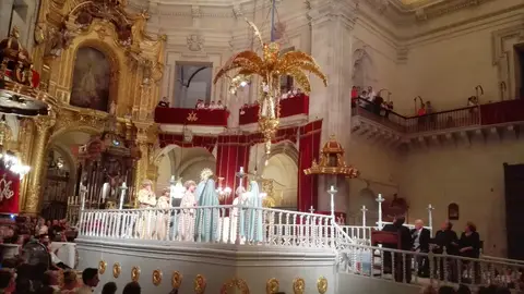 Un momento del primer ensayo general del Misteri d'Elx de 2017 Un momento del primer ensayo general del Misteri d'Elx de 2017