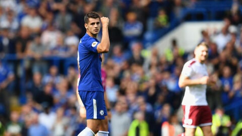 Morata celebra su gol con el Chelsea