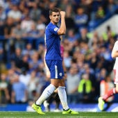 Morata celebra su gol con el Chelsea