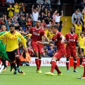 Gol durante el partido entre el Watford y el Liverpool