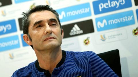 Ernesto Valverde durante una rueda de prensa