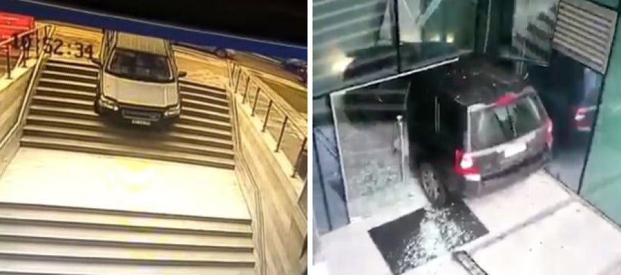 Una mujer confunde la entrada de un edificio con la de un parking subterráneo Una mujer confunde la entrada de un edificio con la de un parking subterráneo