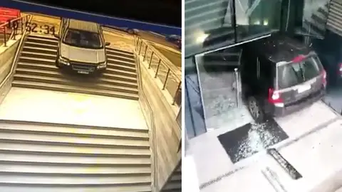 Una mujer confunde la entrada de un edificio con la de un parking subterráneo YouTube