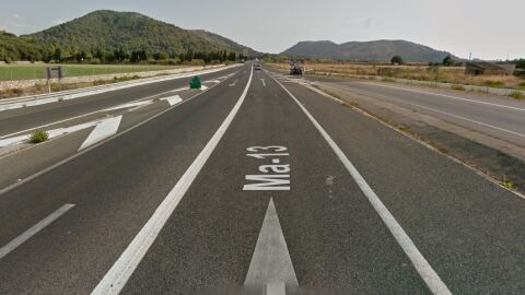 Imagen de la Ma-13 cerca de Sa Pobla (Mallorca)