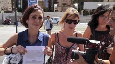 Juana Rivas a su salida del juzgado