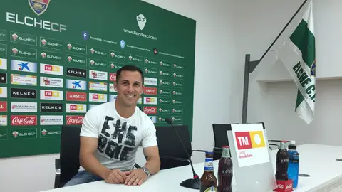 Juanjo Collantes, en la sala de prensa del Martínez Valero. ELCHE CF
