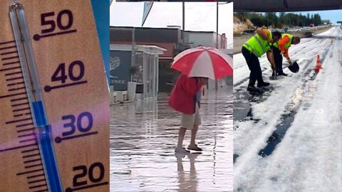 Altas temperaturas, lluvias y granizo en Espa&ntilde;a