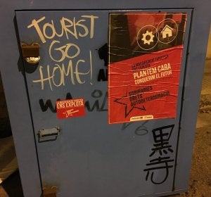 La turismofobia se ha manifestado en Palma de la mano de Arran La turismofobia se ha manifestado en Palma de la mano de Arran