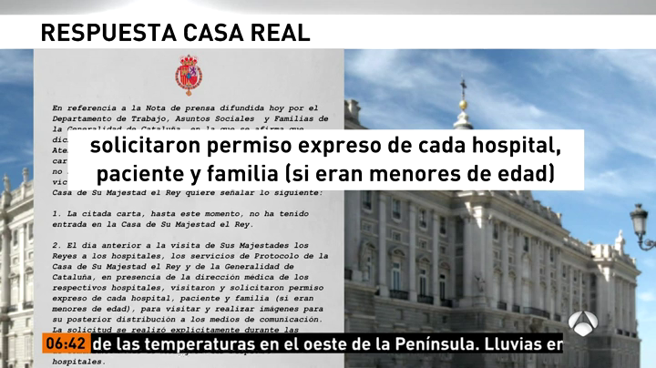 La Casa del Rey aclara que tenía permiso expreso para difundir imágenes de niños heridos La Casa del Rey aclara que tenía permiso expreso para difundir imágenes de niños heridos