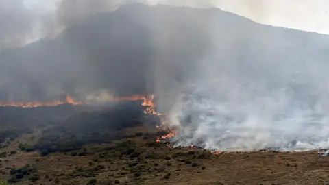 Incendio en Encinedo (León), en la comarca de La Cabrera Incendio en Encinedo (León), en la comarca de La Cabrera