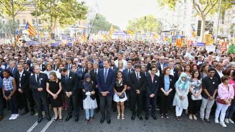 Rey en la manifestaci&oacute;n antiterrorista en Barcelona 