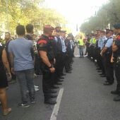 Mossos d'Esquadra en la manifestación contra el terrorismo en Barcelona