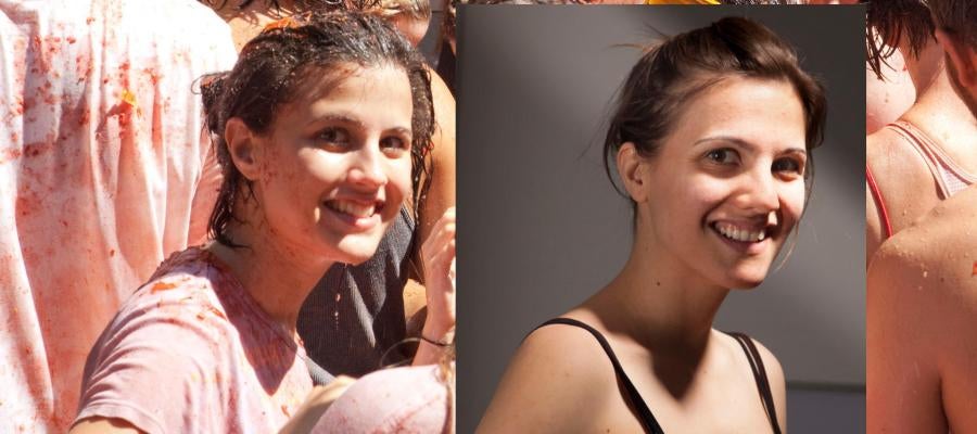 El montaje de Eva Casado con la chica de La Tomatina El montaje de Eva Casado con la chica de La Tomatina