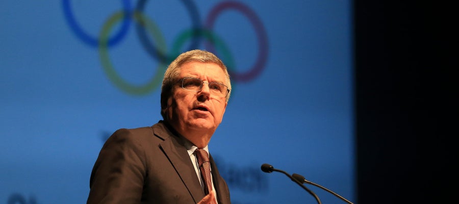 Thomas Bach en una rueda de prensa Thomas Bach en una rueda de prensa