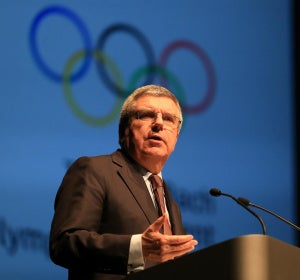 Thomas Bach en una rueda de prensa Thomas Bach en una rueda de prensa