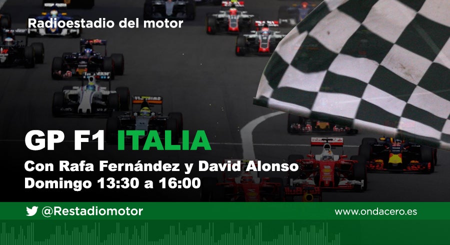 Escucha en directo el Gran Premio de Italia de Fórmula 1 a través de la Onda Media (954 am), ondacero.es y la APP de Onda Cero Escucha en directo el Gran Premio de Italia de Fórmula 1 a través de la Onda Media (954 am), ondacero.es y la APP de Onda Cero