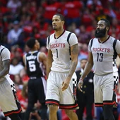 Los Houston Rockets en un partido Los Houston Rockets en un partido