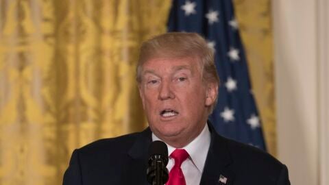 El presidente de Estados Unidos, Donald J. Trump, habla durante una conferencia de prensa