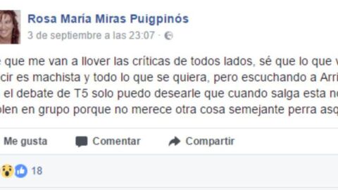 Una mujer desea que "violen" a In&eacute;s Arrimadas