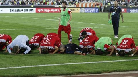 La Selecci&oacute;n de Siria celebra su clasificaci&oacute;n para la repesca del Mundial