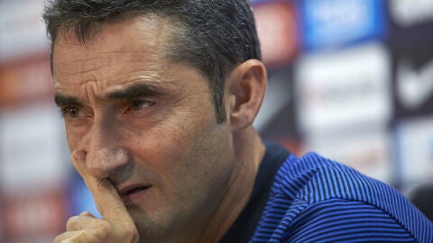 Ernesto Valverde, durante una rueda de prensa