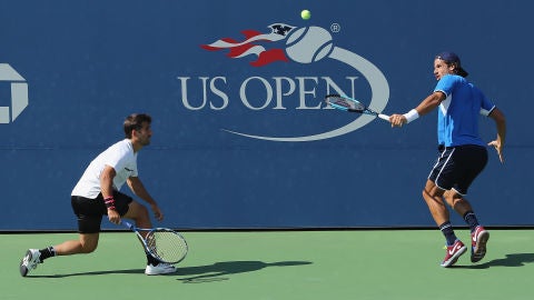 Marc L&oacute;pez y Feliciano L&oacute;pez, en acci&oacute;n durante el US Open