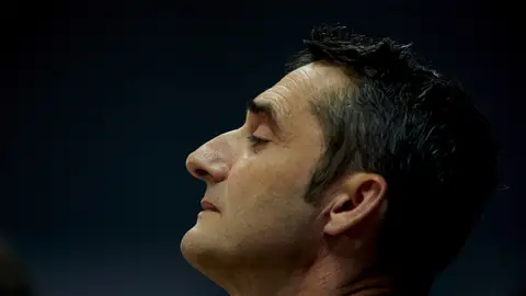 Valverde, durante la rueda de prensa Valverde, durante la rueda de prensa