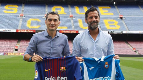 Ernesto Valverde y Quique Flores posan juntos