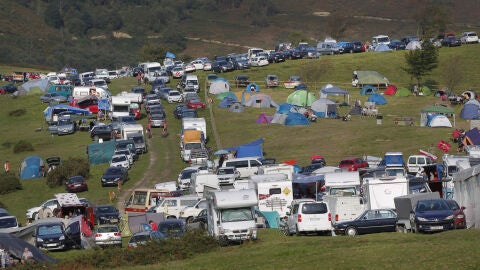 La cima de L'Angliru, durante la etapa de la Vuelta