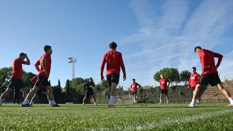 El Atl&eacute;tico en el entrenamiento