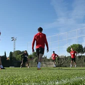 El Atlético en el entrenamiento El Atlético en el entrenamiento