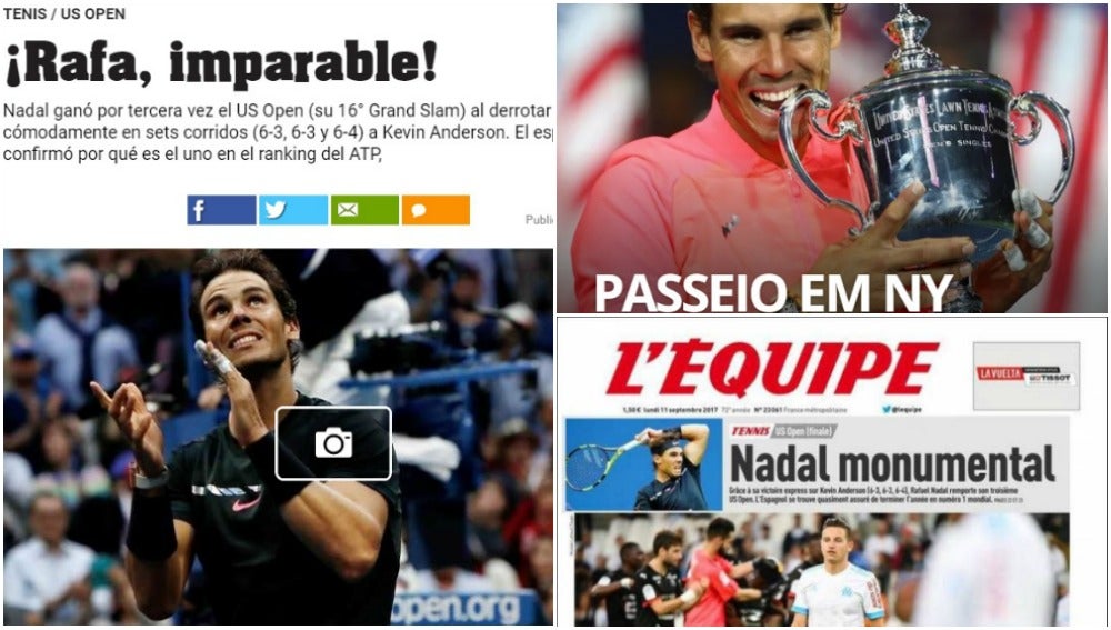 La prensa mundial ensalza a Rafa Nadal tras ganar el US Open: "Es el rey" La prensa mundial ensalza a Rafa Nadal tras ganar el US Open: "Es el rey"