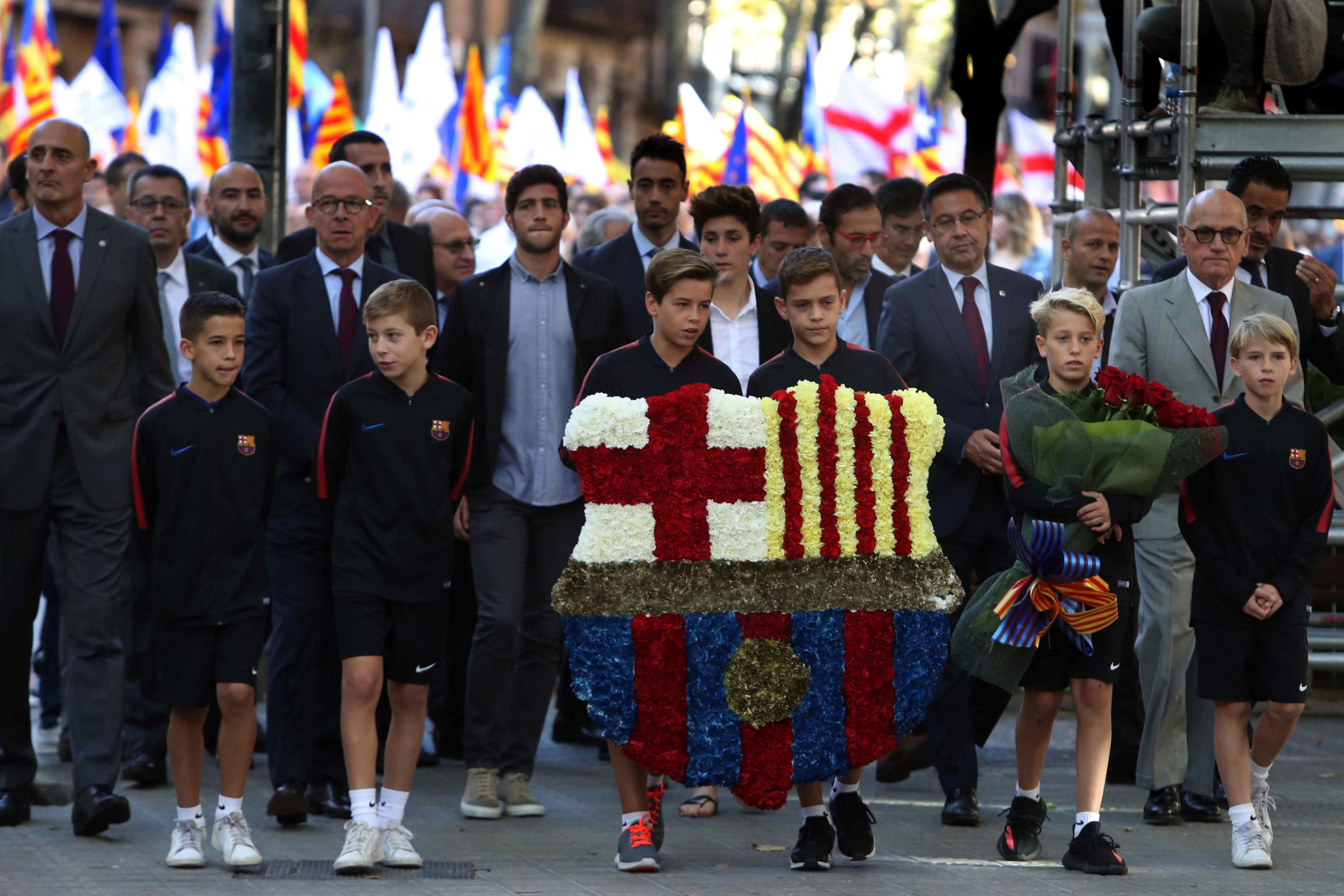 El Barcelona, presente en la ofrenda floral de la Diada de Cataluña El Barcelona, presente en la ofrenda floral de la Diada de Cataluña