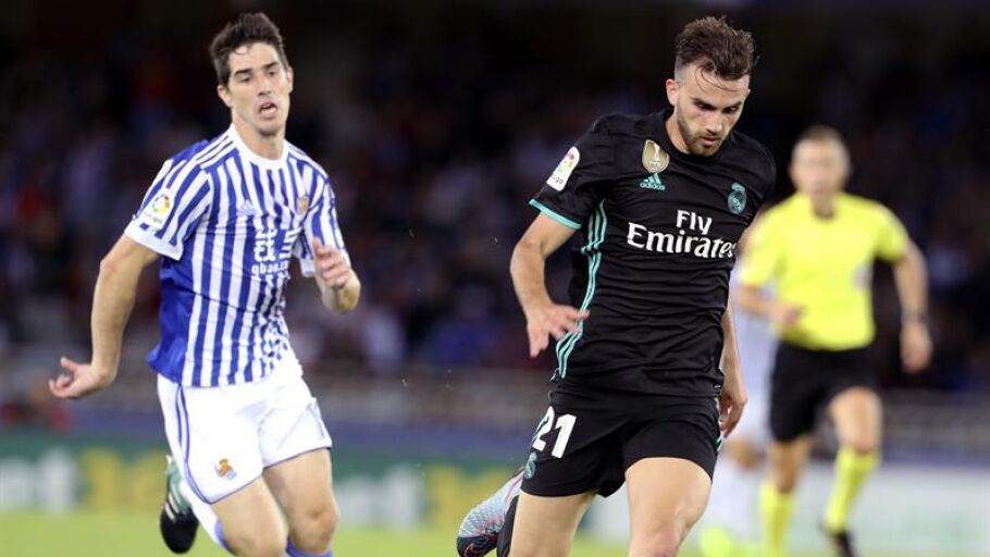 Borja Mayoral en su partido contra la Real Sociedad.