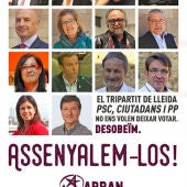  Concejales del PP, PSC y C's denuncian un cartel de Arran con el lema 'Señalémosles'