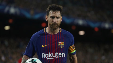 Messi durante un partido en el Camp Nou