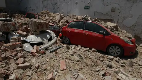 Imagen de los restos del terremoto en México. Imagen de los restos del terremoto en México.
