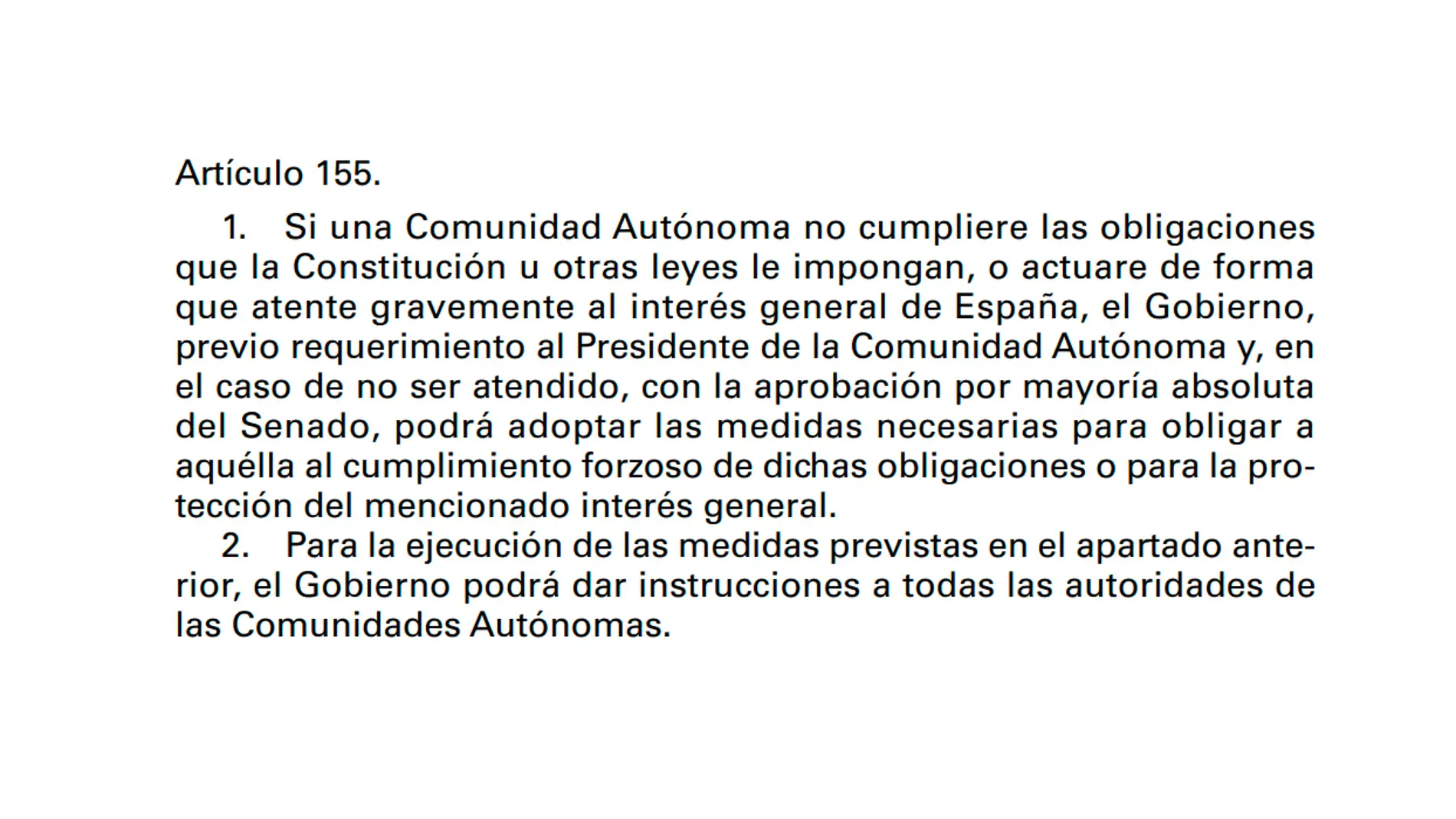 Artículo 155 de la Constitución Española