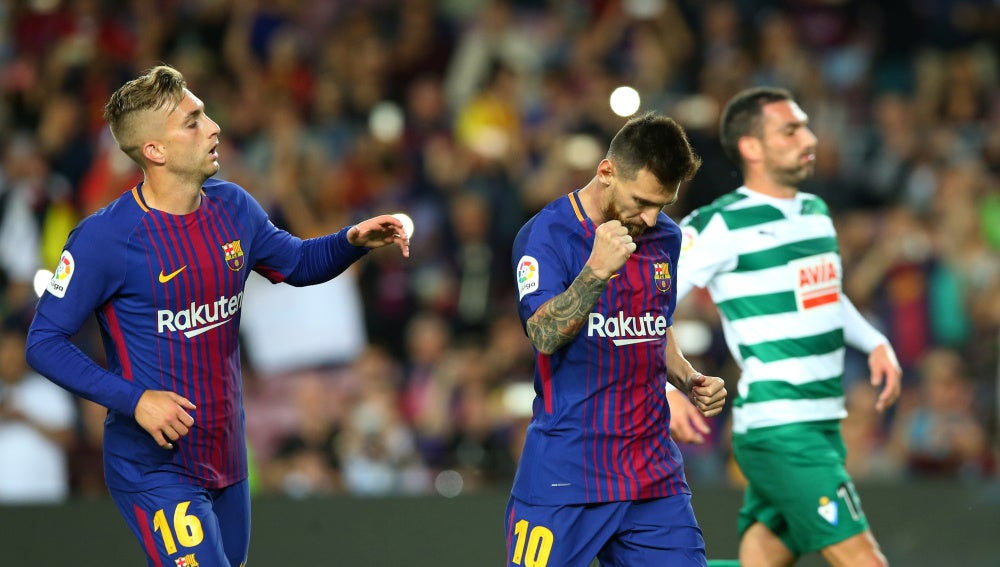 Messi celebra el 1-0 ante el Eibar