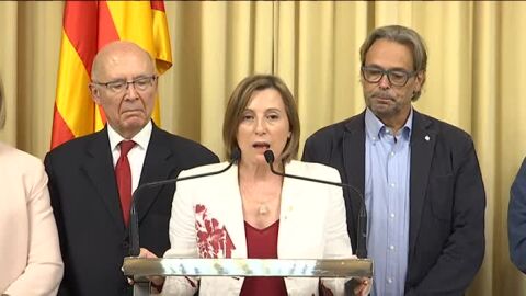 Carme Forcadell, durante la comparecencia.
