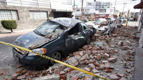 Derrumbes en la ciudad de Puebla, en M&eacute;xico, tras el terremoto