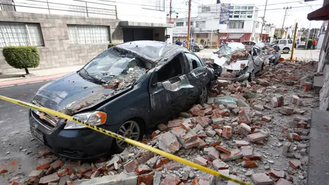 Derrumbes en la ciudad de Puebla, en México, tras el terremoto Derrumbes en la ciudad de Puebla, en México, tras el terremoto